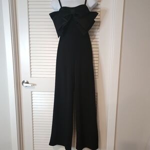 NWT Thirty Thirty LA Elegant Black Jumpsuit With Large Front Bow Size XS